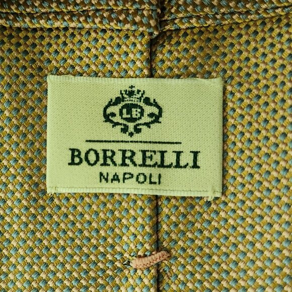 LUIGI BORRELLI Microdot Necktie - Salmon and Light Blue - Picture 3 of 4